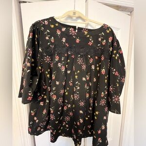 Black Floral Blouse
